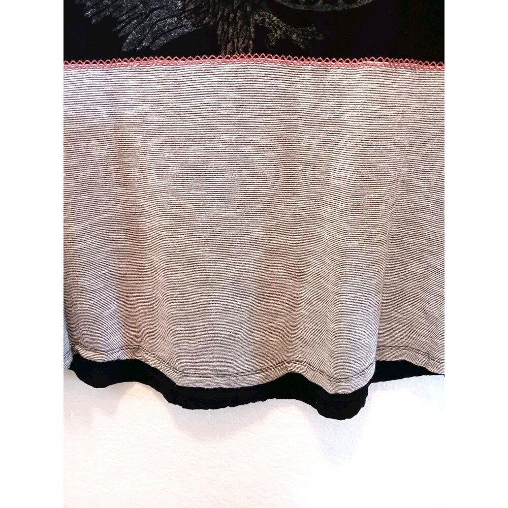 Harley-Davidson Women's Colorblock Raglan Top Coral Lace Eagle Live To Ride Sz L - Picture 4 of 10